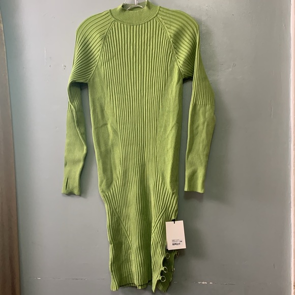 NWT JACQUEMUS LA ROBE PIGOLO RIB KNIT DRESS | APPLE GREEN - Picture 6 of 10